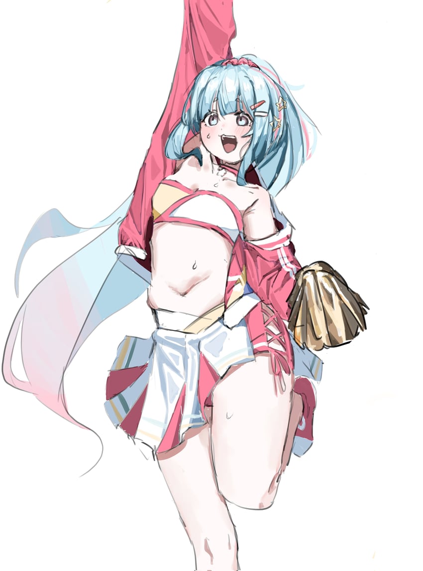 提卡尔、《Trickcal》中的娜雅 1名女孩 替换服装 蓝发 乳房 啦啦队员