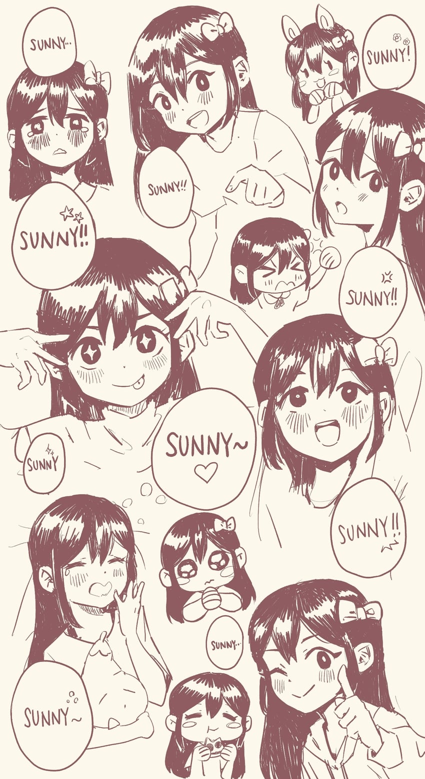 OMORI、阿比 (OMORI)、Aubrey (OMORI) +_+ 1名女孩 闭眼挤眼 替换服装 青筋