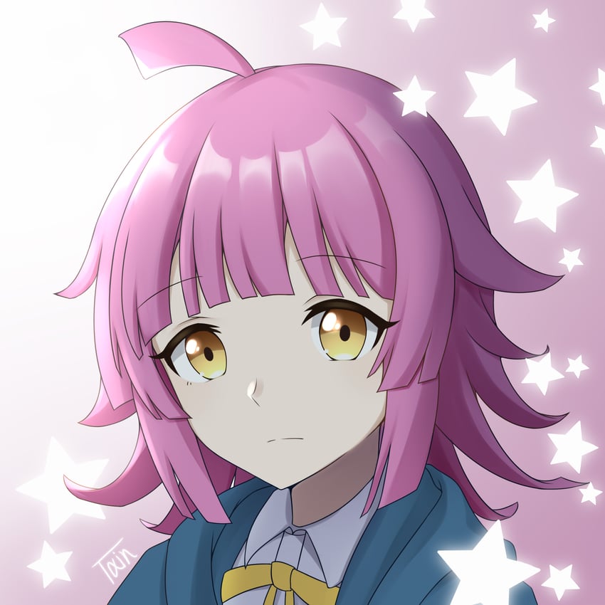 Love Live!、Love Live! 虹咲学园学园偶像同好会、天王寺璃奈 1名女孩 呆毛 蓝色夹克 蝴蝶结 棕眼睛