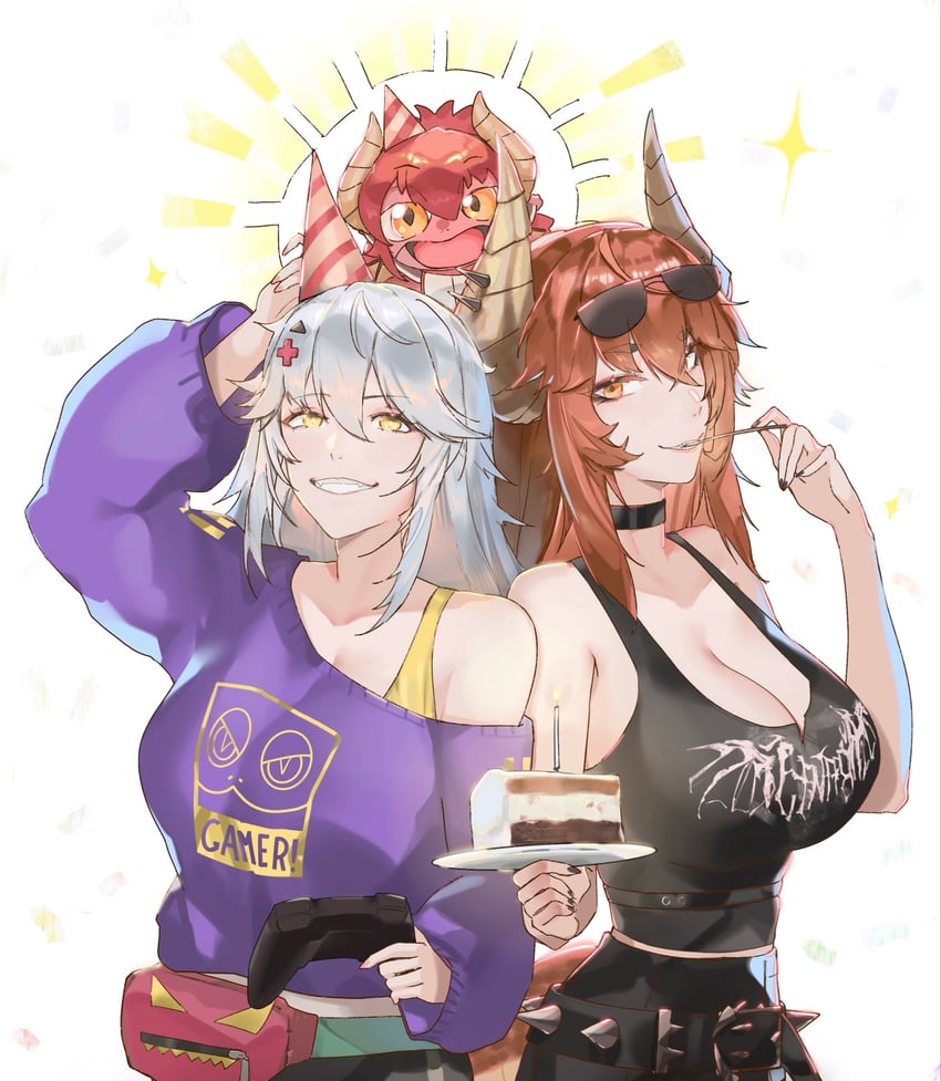 袜子事务所、Zentreya、Zentreya (赛博格) 1名女孩 黑色项圈 黑色指甲 黑衬衫 乳房