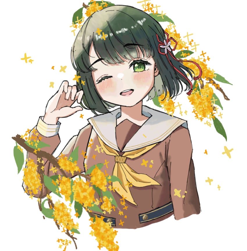 Love Live!、Love Live! 莲之空女学院学园偶像部、百濑银子 1名女孩 :D 微笑 齐刘海 脸红
