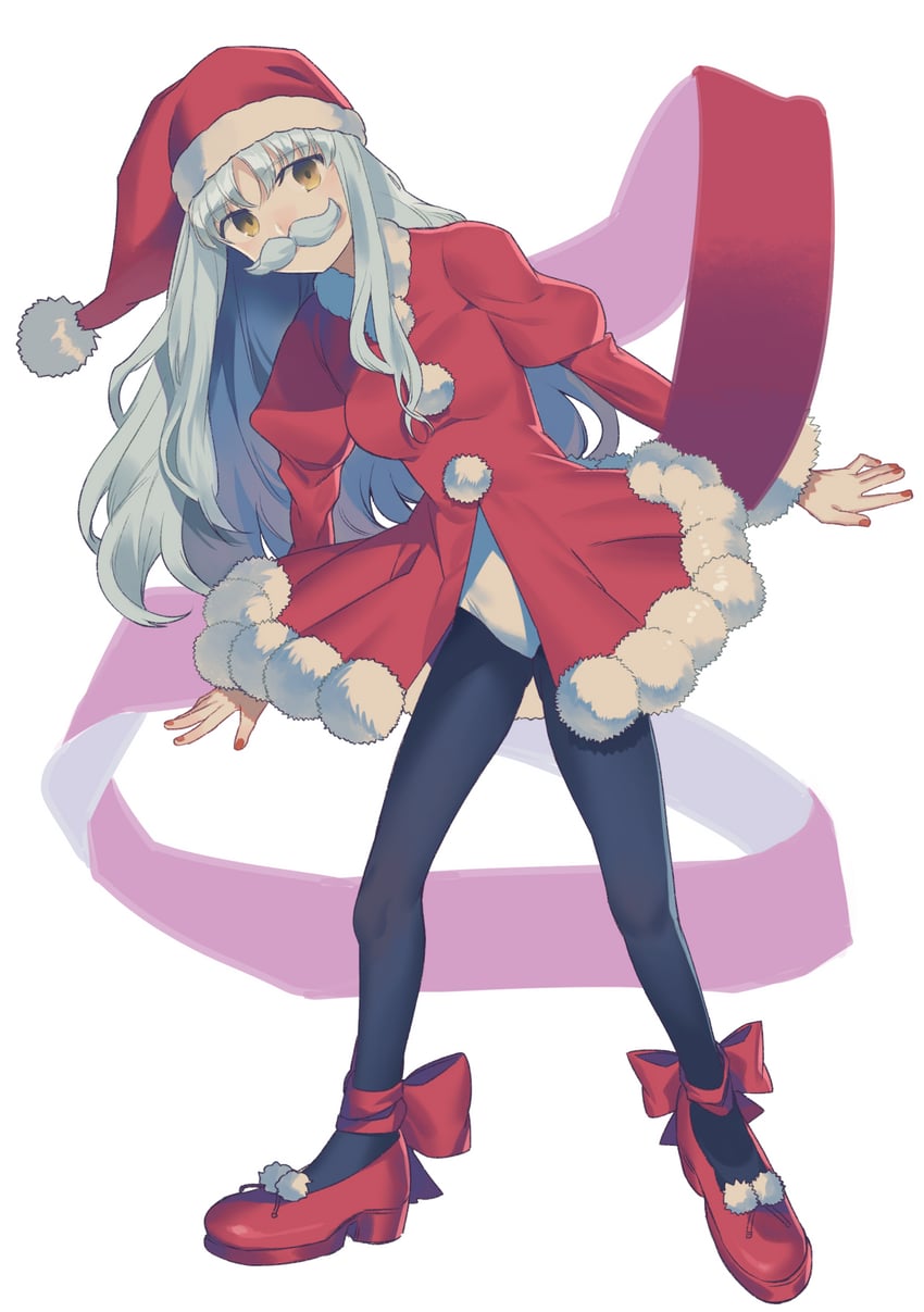 Fate/hollow ataraxia、Fate系列、卡莲·奥尔黛西亚 1名女孩 替换服装 脚踝蝴蝶结 护踝/脚踝扣带 黑色连裤袜
