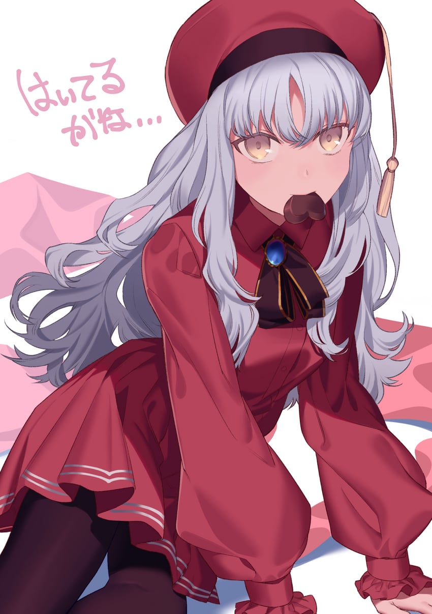 Fate/Grand Order、Fate系列、卡莲·奥尔黛西亚 1名女孩 贝雷帽 黑色连裤袜 乳房 胸针