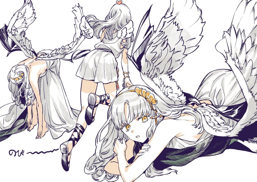 Fate/Grand Order、Fate系列、卡莲·奥尔黛西亚 1名女孩 天使 天使翅膀 露背裙 露背装