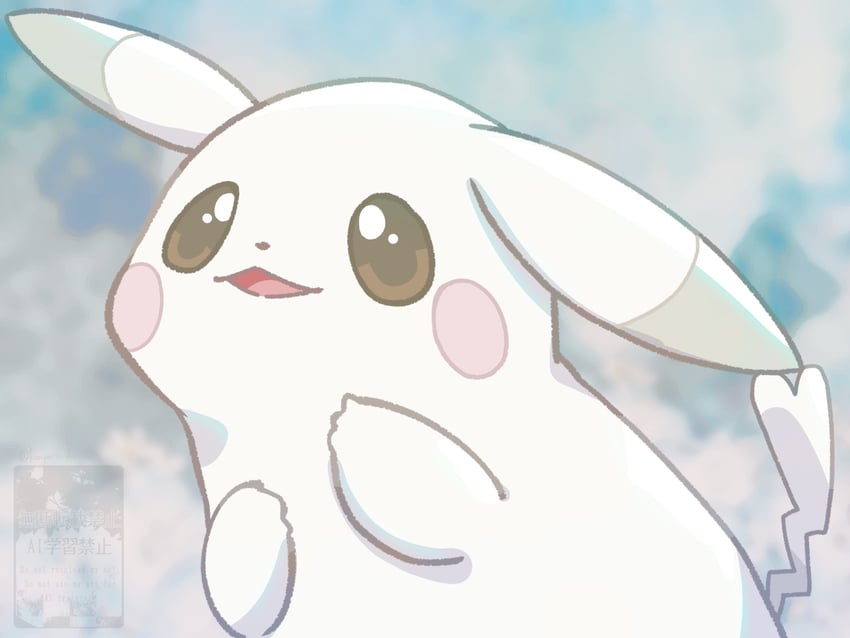 宝可梦、宝可梦 Pokopia、PeakyChu 棕眼睛 云 向上看 无人类 张嘴
