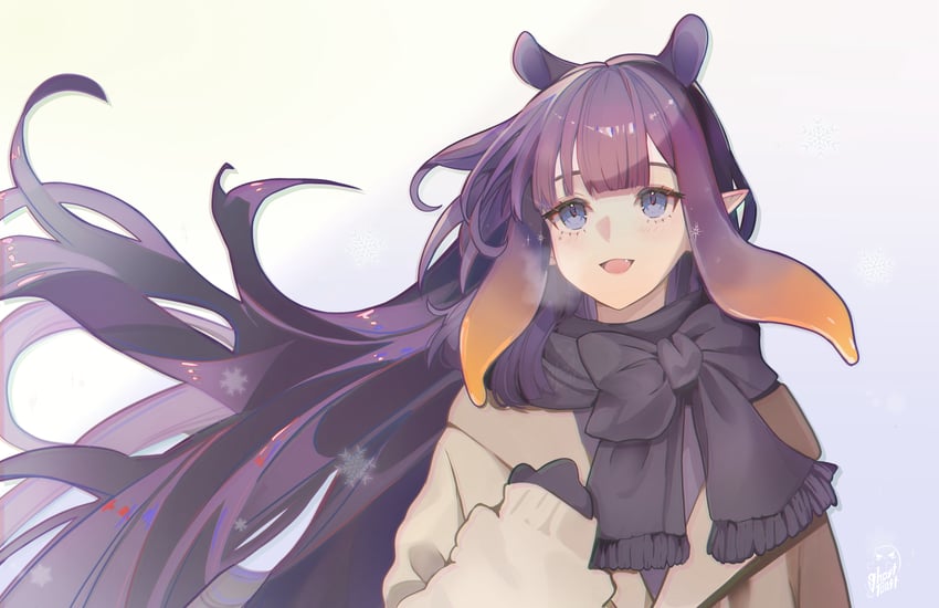 Hololive、Hololive英语、一伊那尔栖 1名女孩 :D 替换服装 黑色手套 黑色围巾
