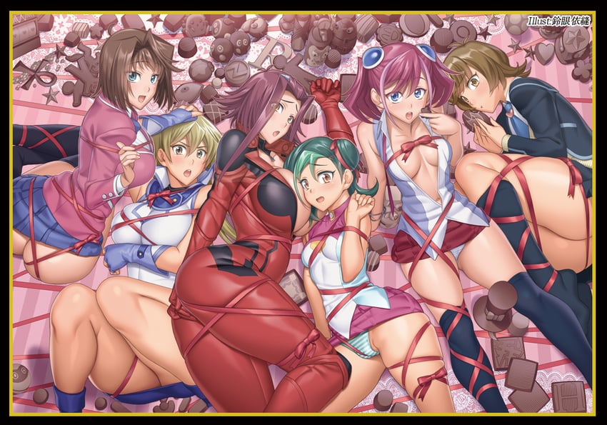 游戏王、游戏王 5D's、游戏王 ARC-V 6个以上女孩 屁股 金发 蓝眼 蓝色手套