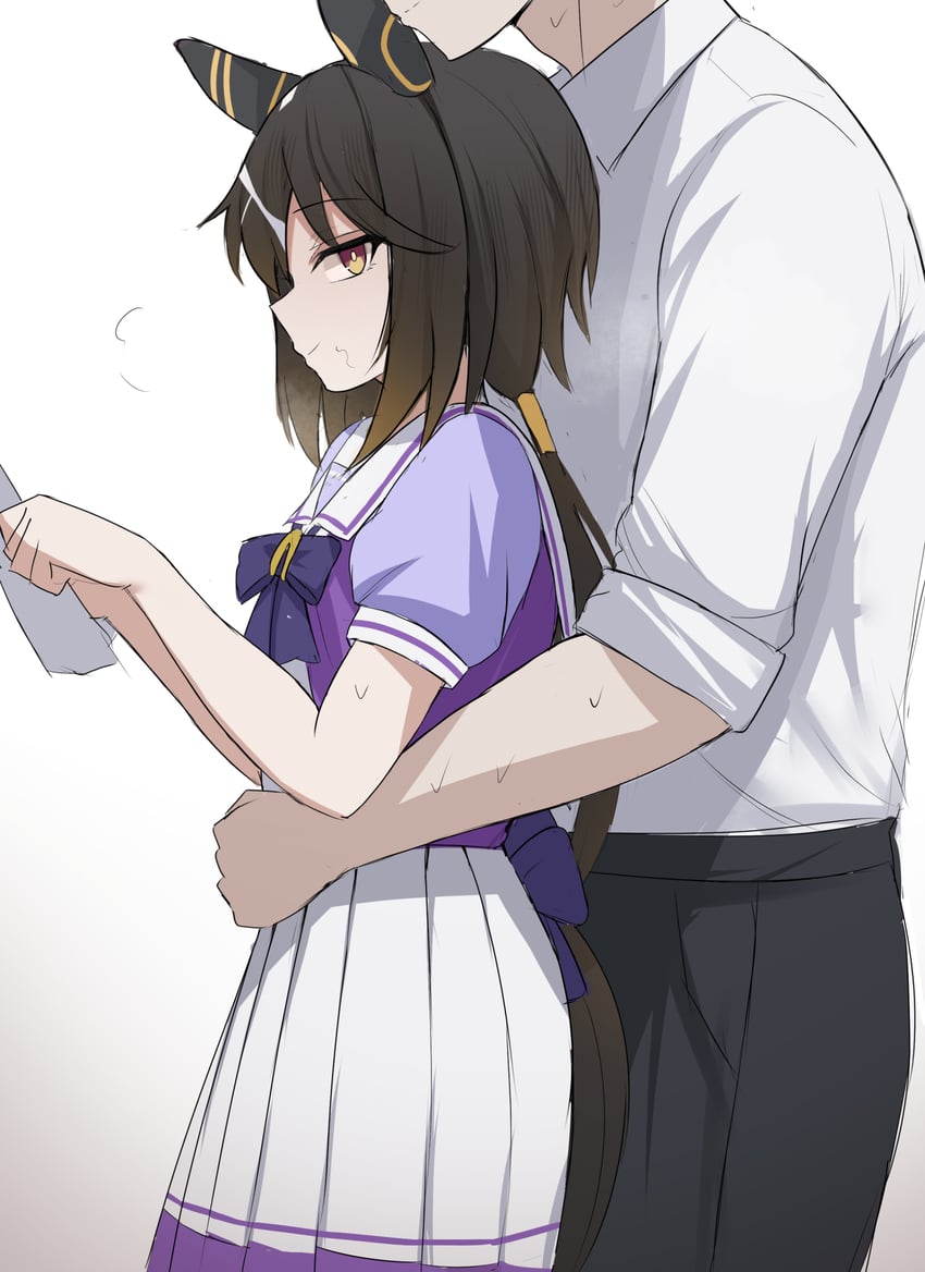 赛马娘、黄金旅程 (赛马娘) 1名女孩 兽耳 黑发 脸红 蝴蝶结