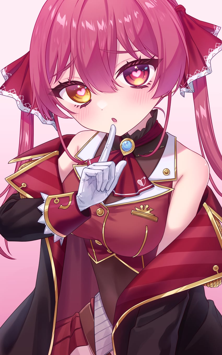 Hololive、宝钟玛琳、宝钟玛琳 (第一套服装) 1名女孩 惊讶 阿斯科特领巾 露肩 腰带