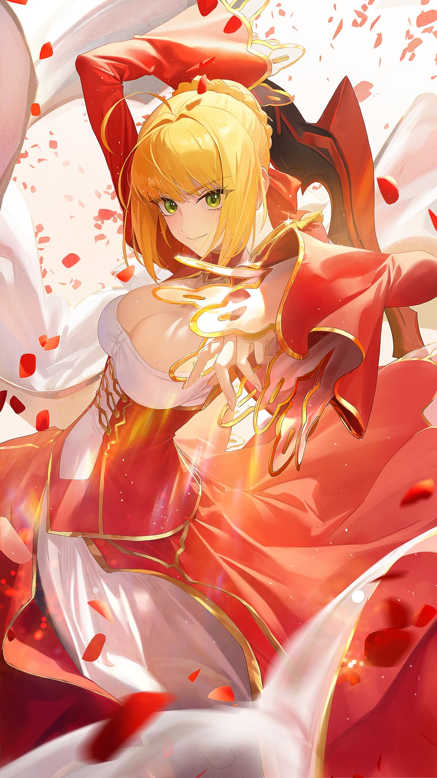 Fate/Grand Order、Fate系列、尼禄·克劳狄乌斯 (Fate) 1名女孩 呆毛 金发 辫子 编发基底
