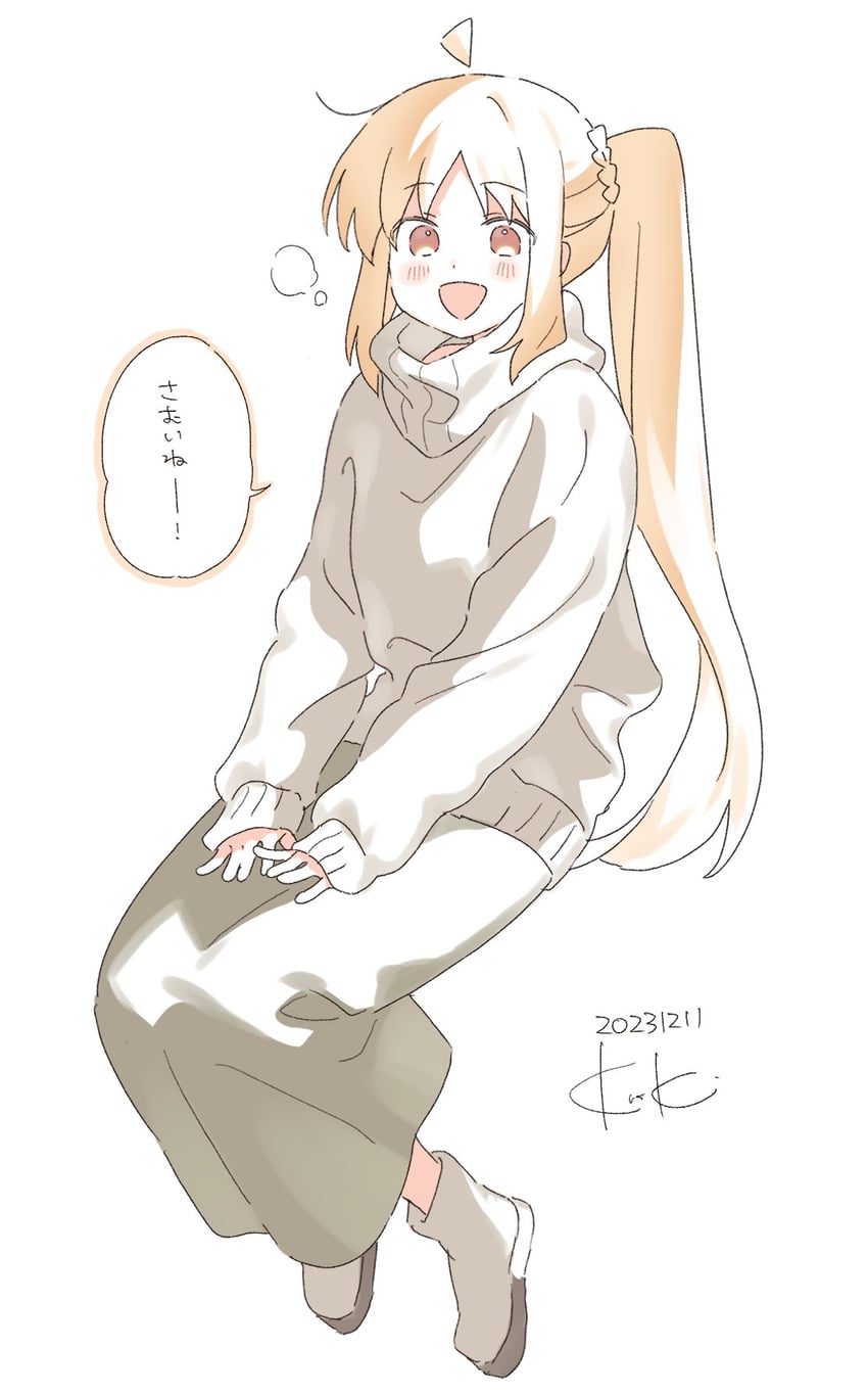 孤独摇滚！、伊地知虹夏 1名女孩 :D 呆毛 金发 脸红