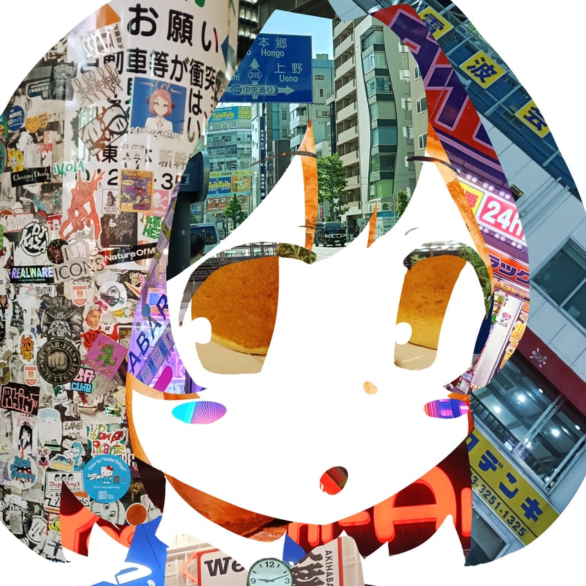 原创 1名女孩 惊讶 秋叶原 (东京) 腮红贴纸 蝴蝶结