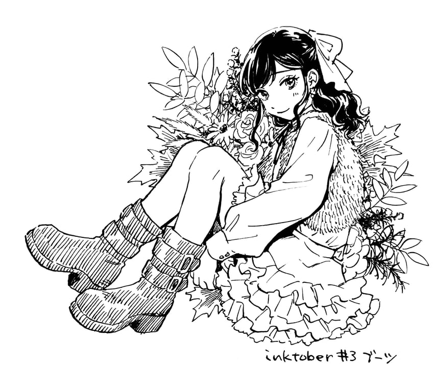 risou to koi、saotome misuzu 1名女孩 靴子 扣环 闭嘴 花
