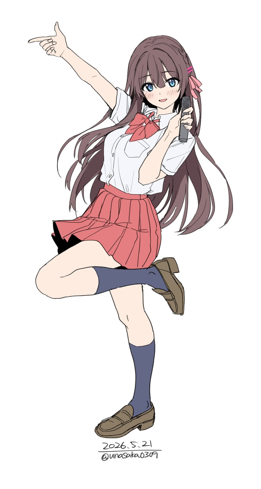 原创 1名女孩 黑袜 蓝眼 脸红 蝴蝶结