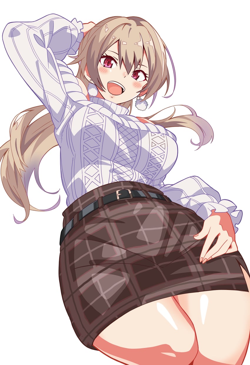 彩虹社、芙莲·E·露丝塔莉欧、芙莲·E·露丝塔莉欧（第四套服装） 1名女孩 腰带 黑色皮带 乳房 棕发