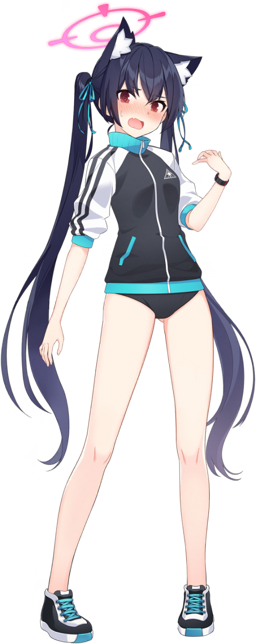 蔚蓝档案、茜香 (蔚蓝档案) 1名女孩 @_@ 兽耳毛 兽耳 手臂放在侧边