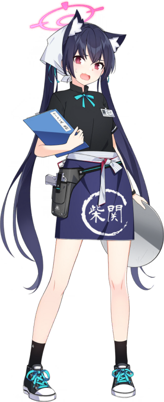 蔚蓝档案、茜香 (蔚蓝档案)、芹香 (服务生) (蔚蓝档案) 1名女孩 兽耳毛 兽耳 围裙 手臂放在侧边