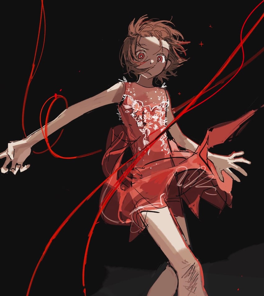 金牌得主 (漫画)、结束祈 1名女孩 黑色背景 辫子 编织刘海 棕发