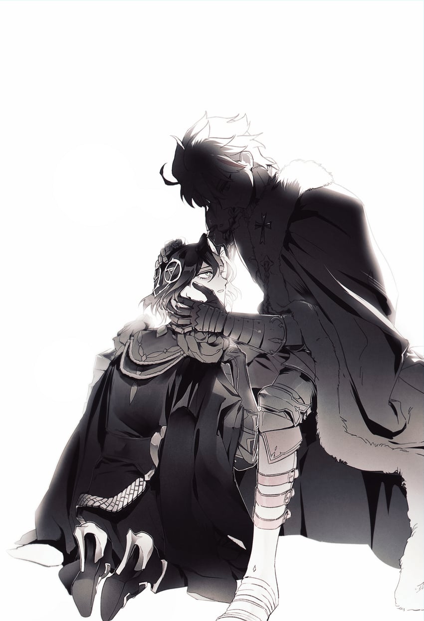Fate/Grand Order、Fate系列、约翰·拉克兰 (Fate) 2个男孩 呆毛 铠甲 辫子 辫子马尾