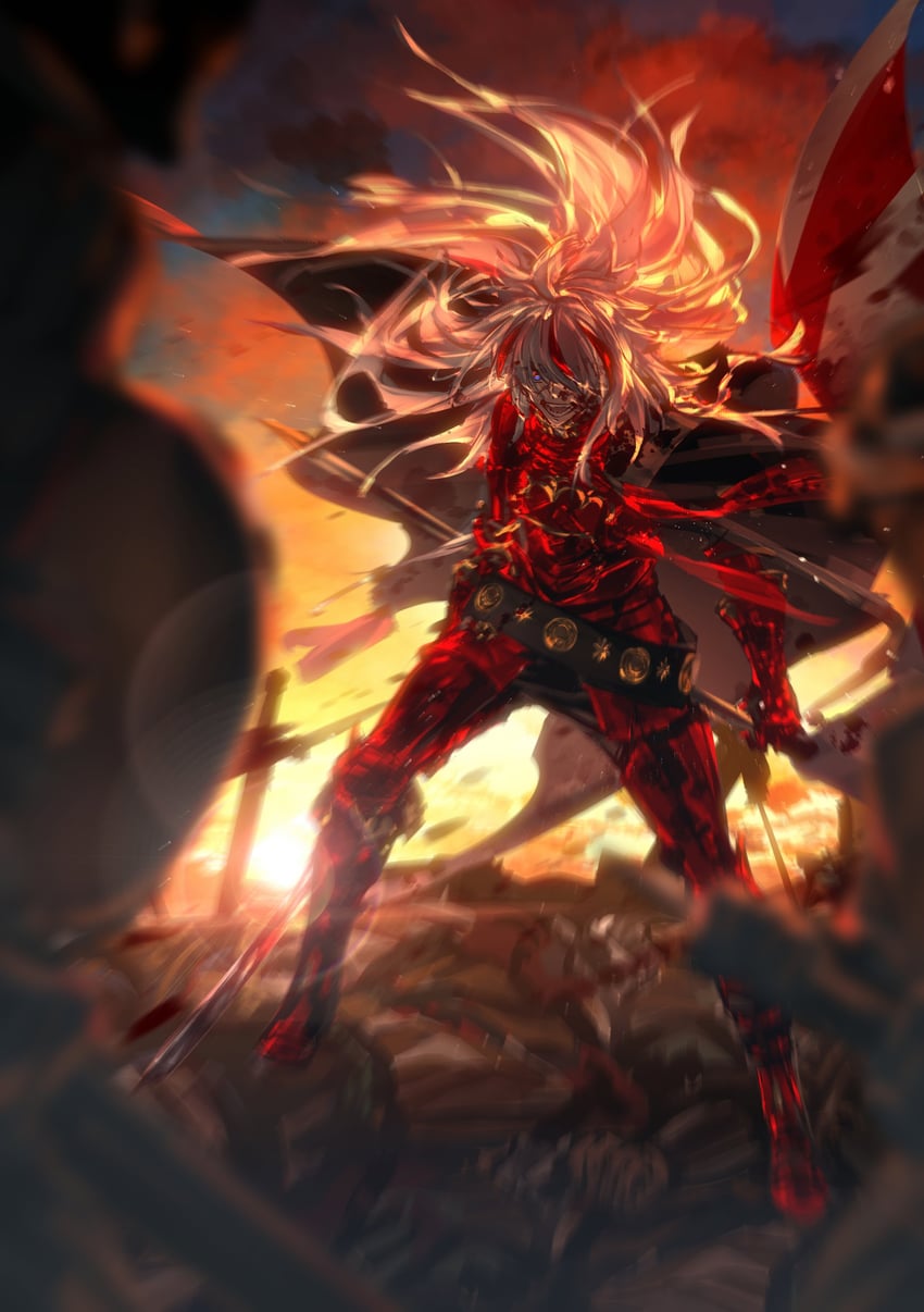 Fate/strange Fake、Fate系列、理查一世 (Fate) 1名男孩 Alter从者 铠甲 战场 血