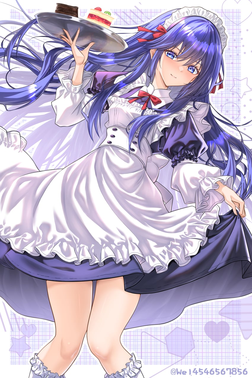 火焰纹章、火焰纹章：觉醒、露琪娜 (圣火降魔录) 1名女孩 替换服装 围裙 黑色连衣裙 蓝眼