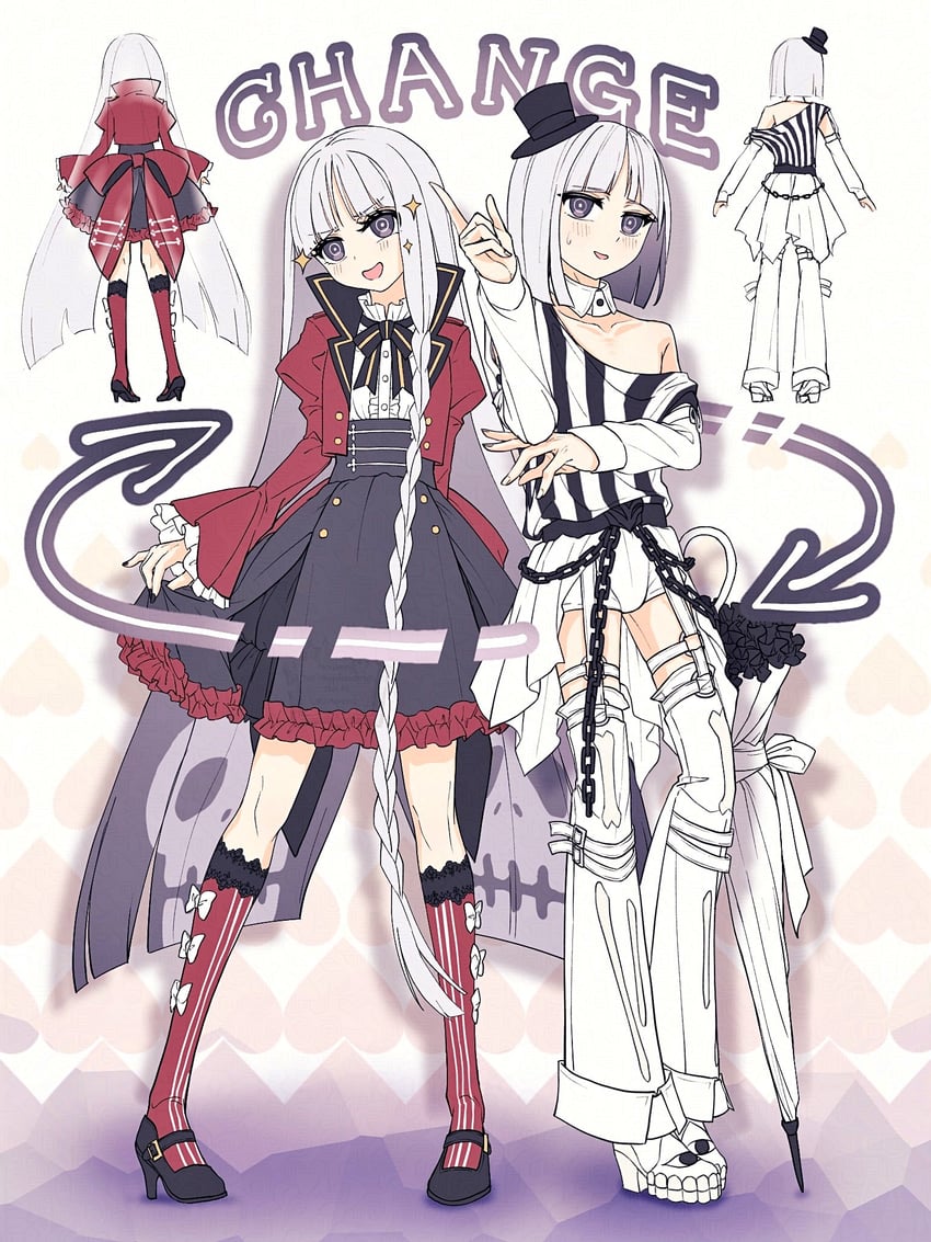 Fate/strange Fake、Fate系列、弗兰切斯卡·普雷拉蒂 (Fate) 1名男孩 1名女孩 改装服装 后背蝴蝶结 黑色蝴蝶结
