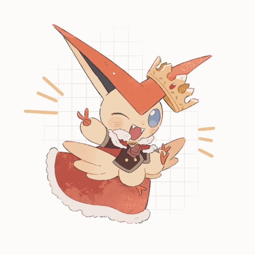 宝可梦、宝可梦 咖啡馆 Remix、比克提尼 阿斯科特领巾 蓝眼 蓝色巩膜 脸红 棕色领巾