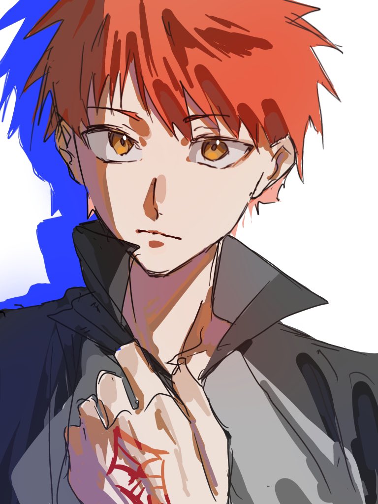 Fate/stay night、Fate系列、卫宫士郎 1名男孩 黑色夹克 棕色鞋子 夹克 男性重心