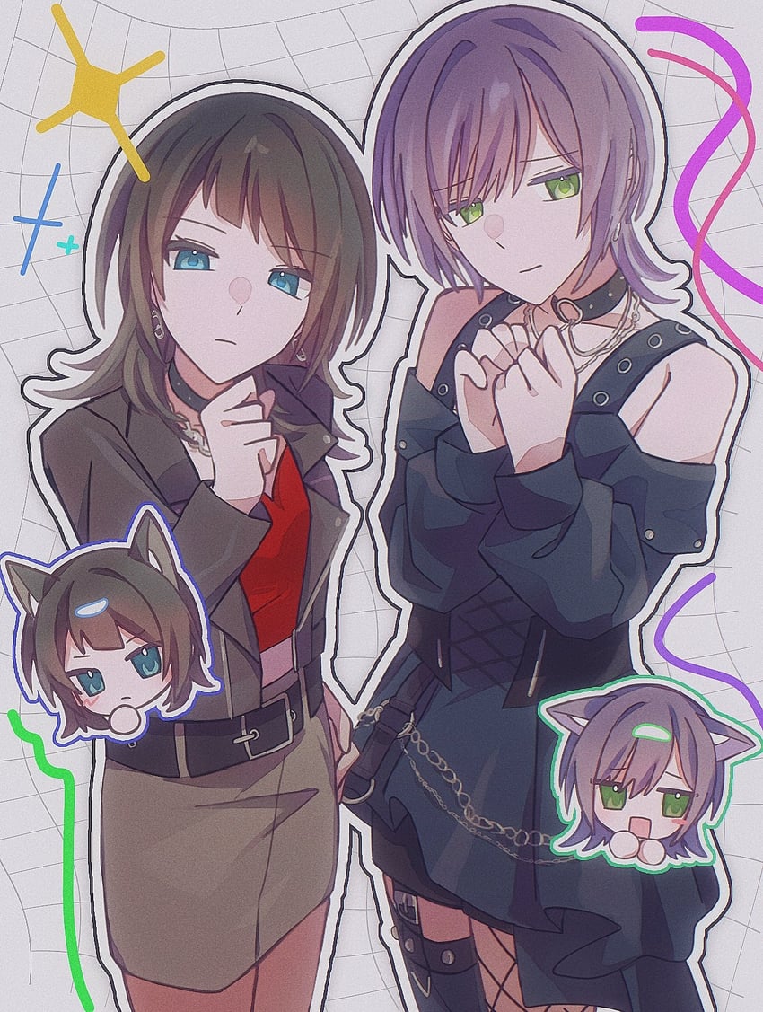 BanG Dream!、Bang Dream! It's MyGO!!!!!、BanG Dream! Our Notes 2名女孩 腰带 黑色皮带 黑色项圈 黑色连衣裙