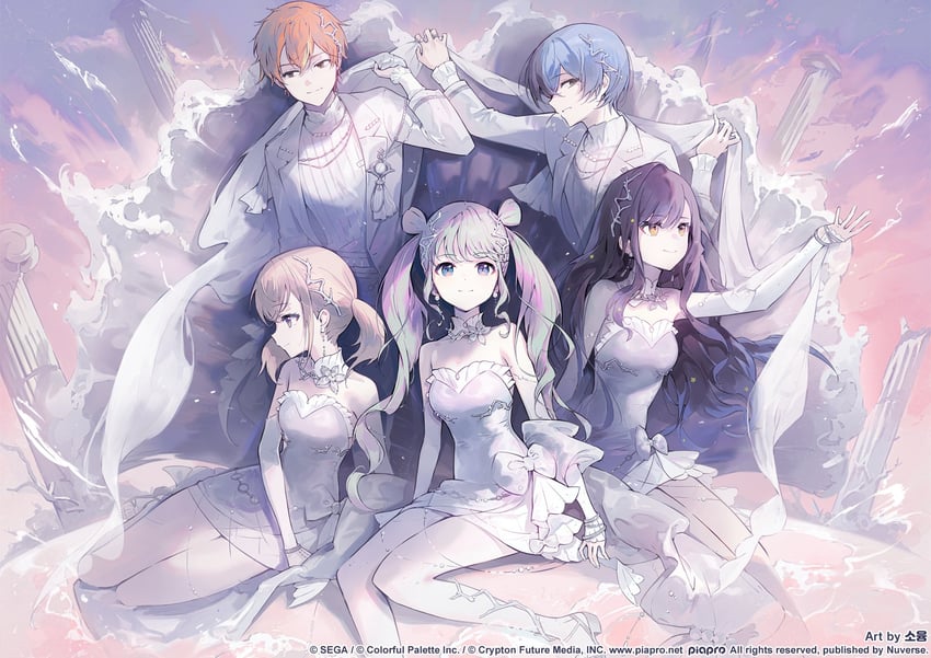 世界计划、VOCALOID、青柳冬弥 2个男孩 3人女子 作者名 黑发 金发