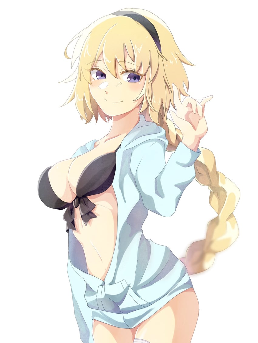 Fate/Grand Order、Fate系列、贞德 (Fate) 1名女孩 比基尼 黑色比基尼 黑色发带 金发