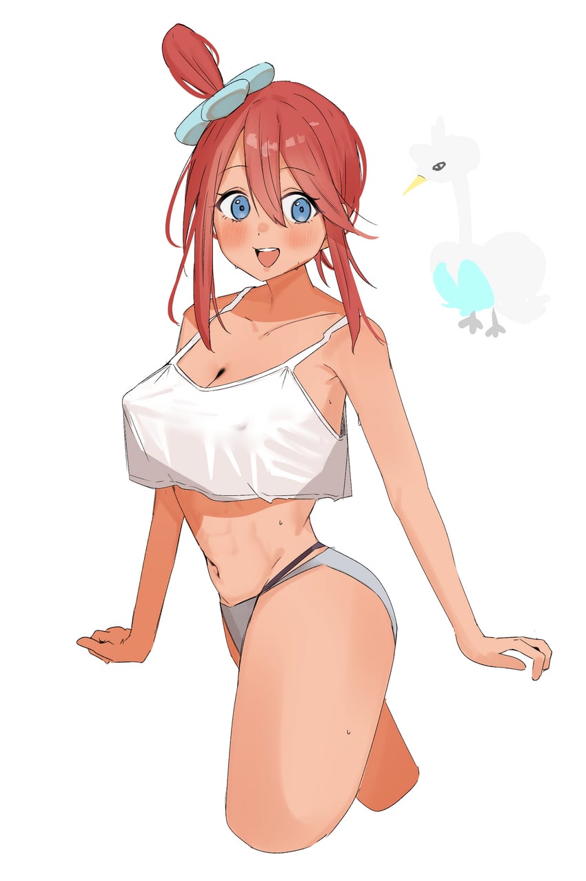 宝可梦、宝可梦 黑/白、风露(宝可梦) 1名女孩 :D 替换服装 蓝眼 脸红