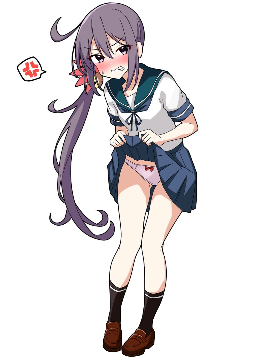 舰队Collection、曙 (舰队Collection) 1名女孩 青筋 铃铛 黑袜 蓝裙子