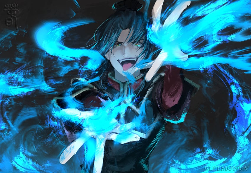 降世神通：最后的气宗、降世神通：传奇、阿祖拉 1名女孩 黑发 蓝火 辫子 辫子马尾