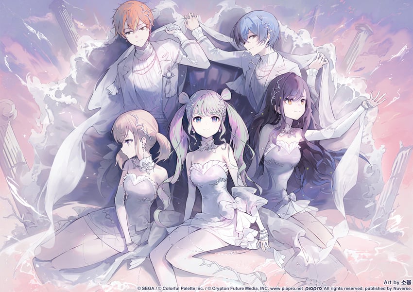世界计划、VOCALOID、青柳冬弥 2个男孩 3人女子 作者名 黑发 金发