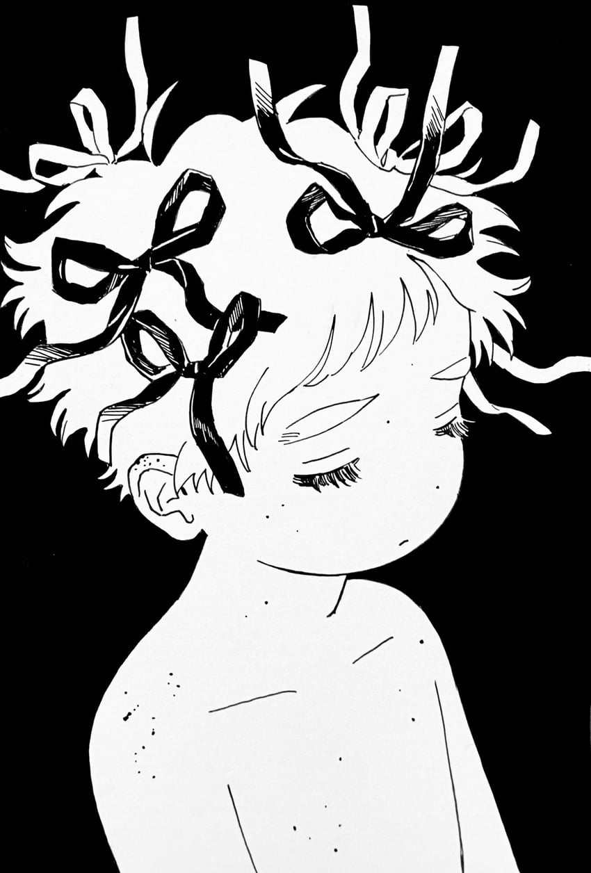 原创 1名男孩 露肩 全身雀斑 胸部雀斑 闭眼