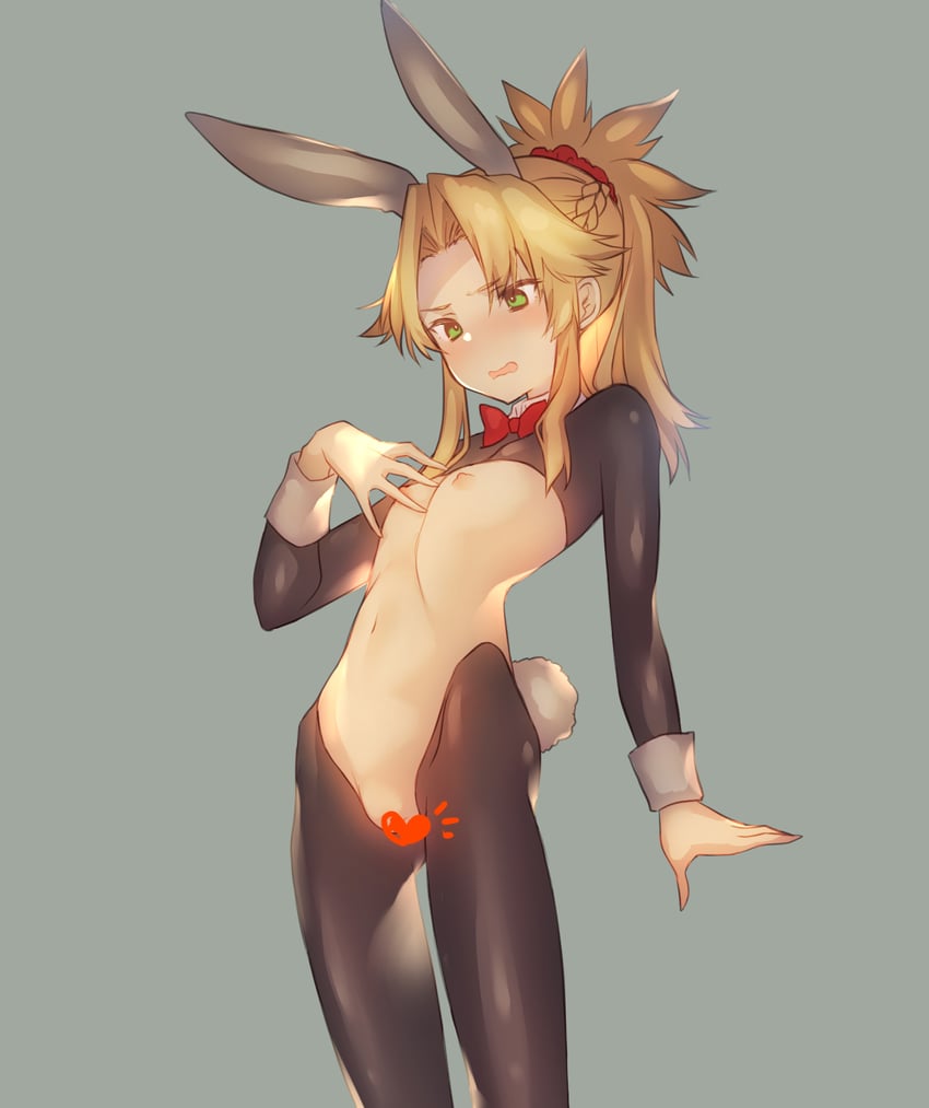 Fate/Grand Order、Fate系列、莫德雷德 (Fate) 1名女孩 兽耳 黑色及胯袜 黑色短坎肩 金发