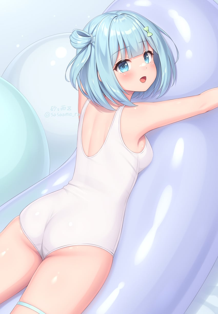 原创 1名女孩 :D 水色发 屁股 气球
