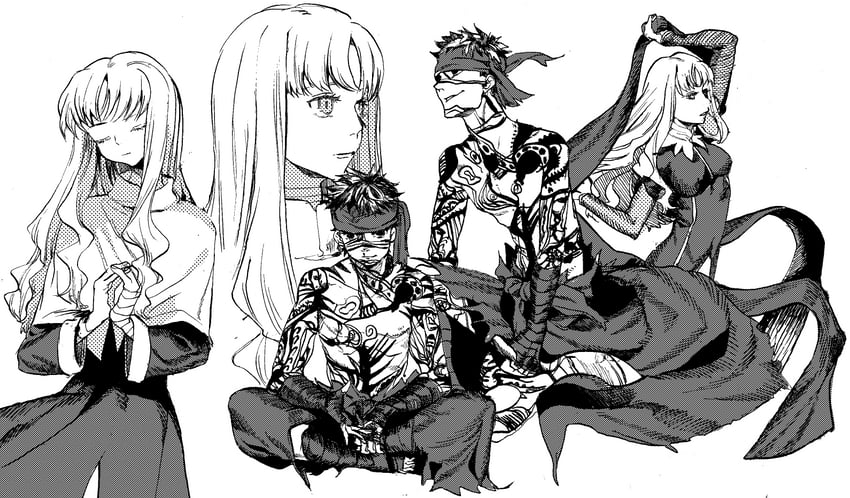 Fate/hollow ataraxia、Fate系列、安哥拉·曼纽（Fate） 1名男孩 1名女孩 包扎的手臂 缠着绷带的腿 缠绷带的手腕