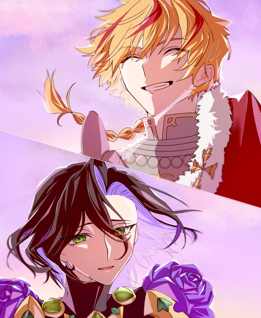 Fate/Grand Order、Fate/strange Fake、Fate系列 2个男孩 呆毛 铠甲 黑发 金发