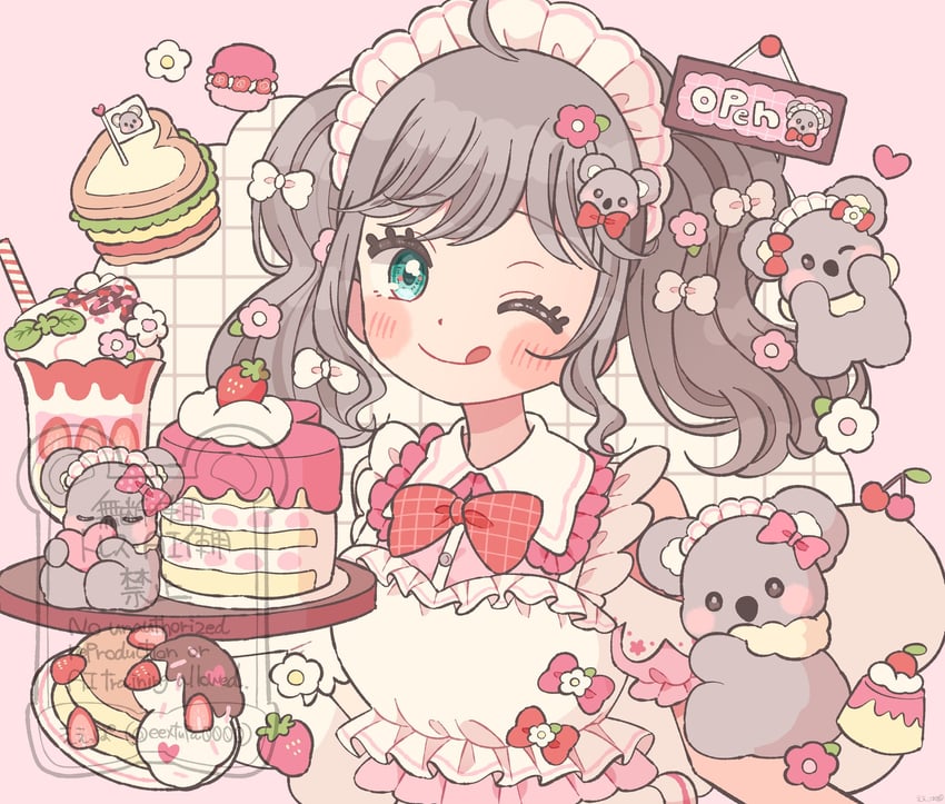 原创 1名女孩 :q 呆毛 动物 动物发饰