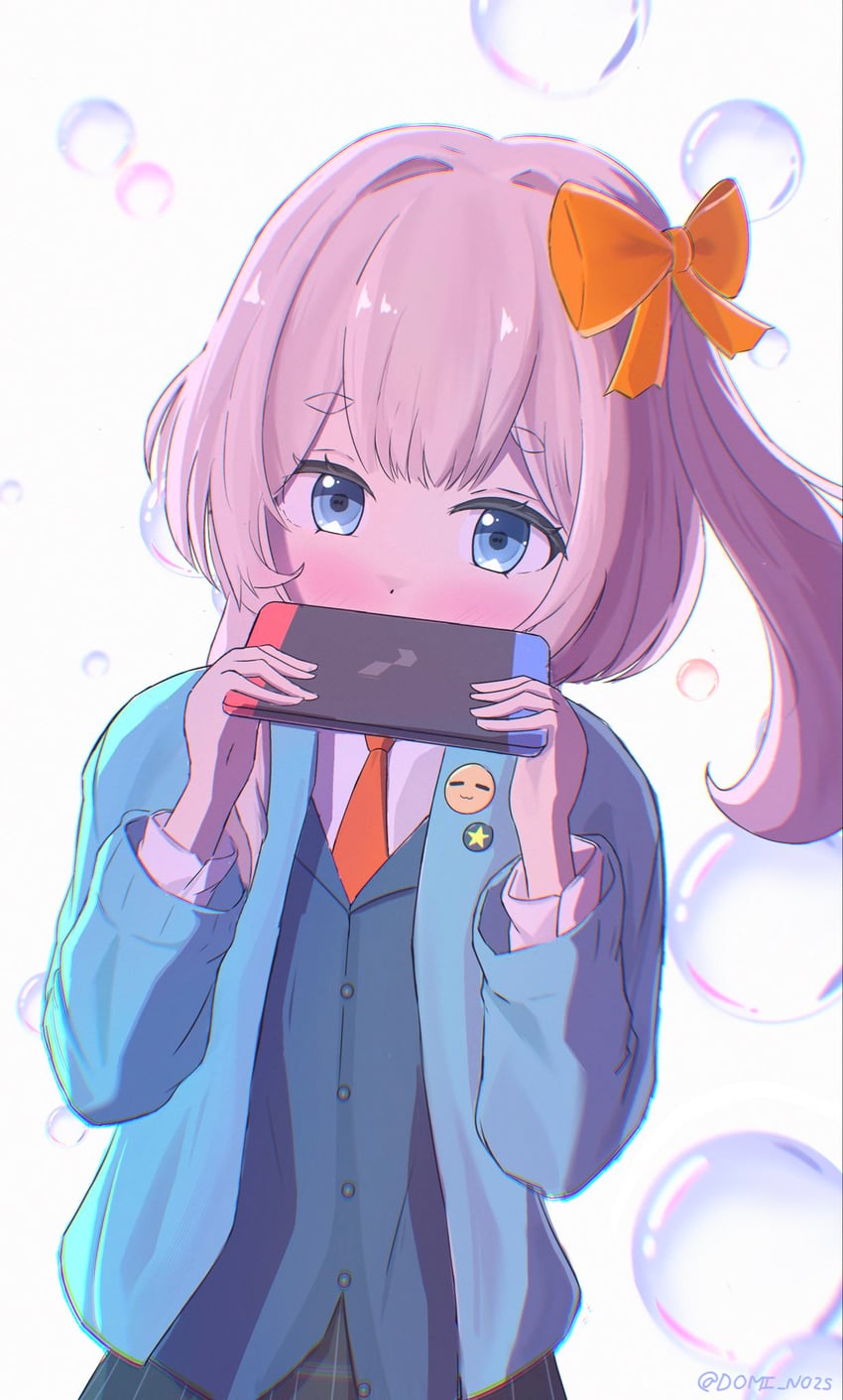 Phase Connect、玛丽玛丽（玛丽玛丽2.0）（VTuber）、MariMari (Vtuber) 1名女孩 金发 蓝眼 蓝色夹克 蓝色衬衫