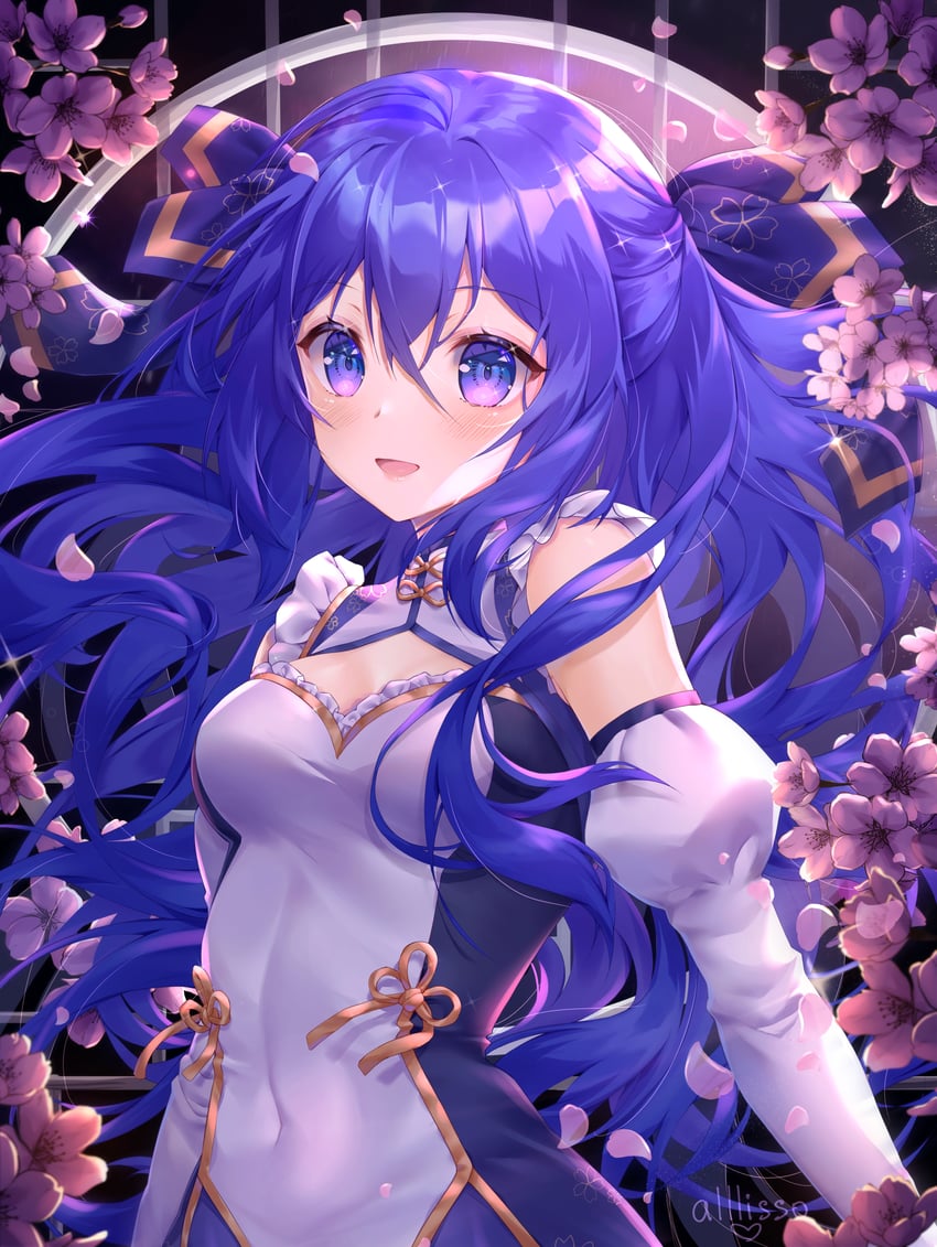 原创 1名女孩 :D 露肩 蓝眼 蓝发