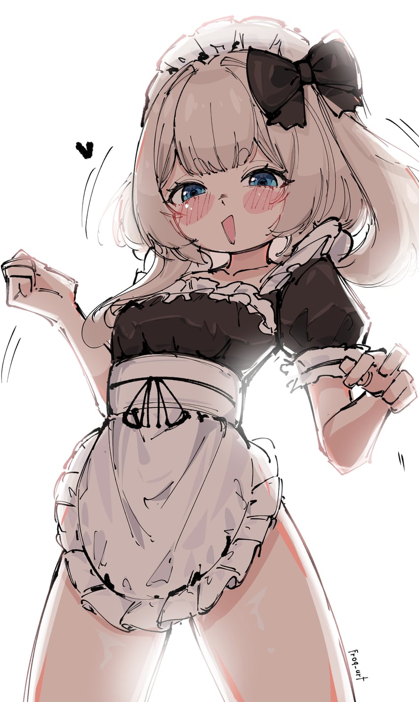 Phase Connect、MariMari (Vtuber) 1名女孩 围裙 黑色蝴蝶结 金发 蓝眼