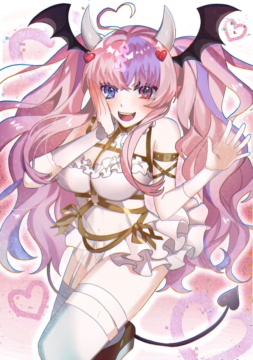 VShojo、铁鼠 1名女孩 呆毛 乳房 恶魔娘 恶魔角