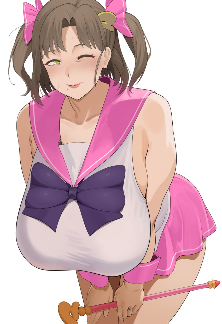 个人势虚拟主播、筑紫原澄音 1名女孩 黑色蝴蝶结 蝴蝶结 乳房 棕发