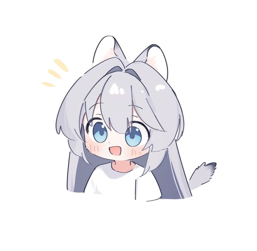 原创 1名女孩 :D 兽耳 蓝眼 脸红