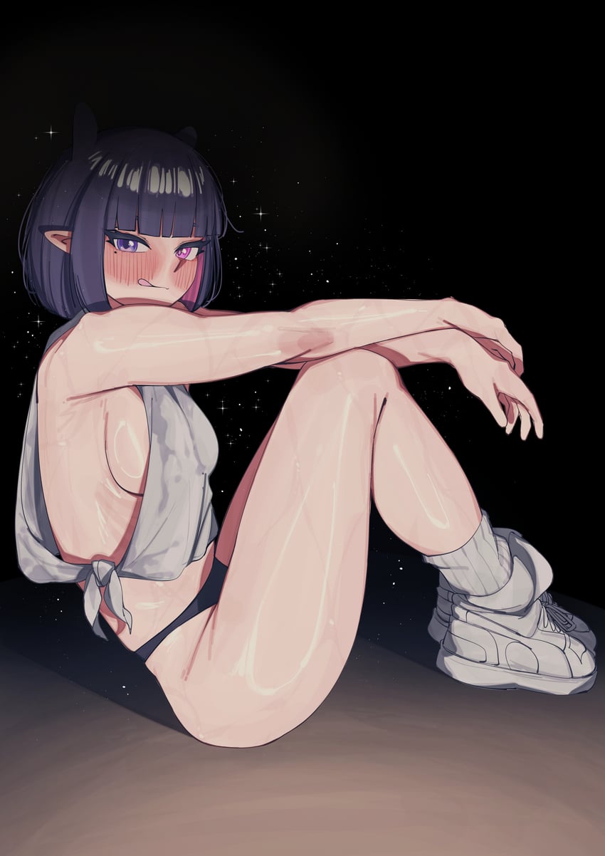 Hololive、Hololive英语、一伊那尔栖 1名女孩 :q 异形乳量 (大) 替换服装 黑色内裤