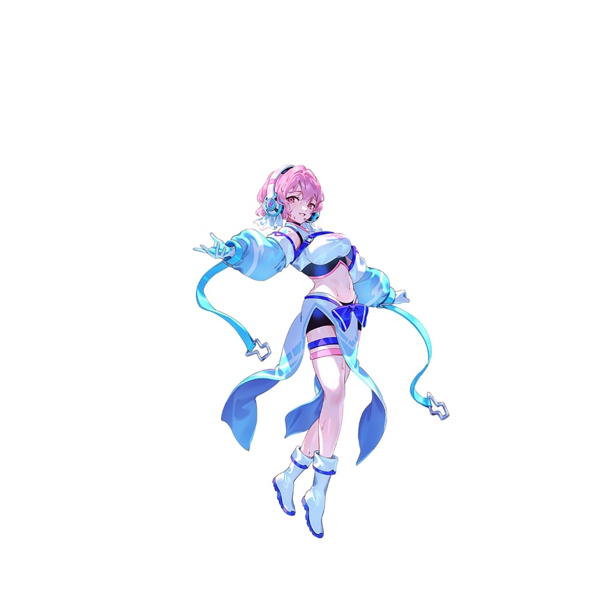东方Project、东方幻想日蚀、西行寺幽幽子 1名女孩 替换服装 黑色短裤 蓝色手套 靴子