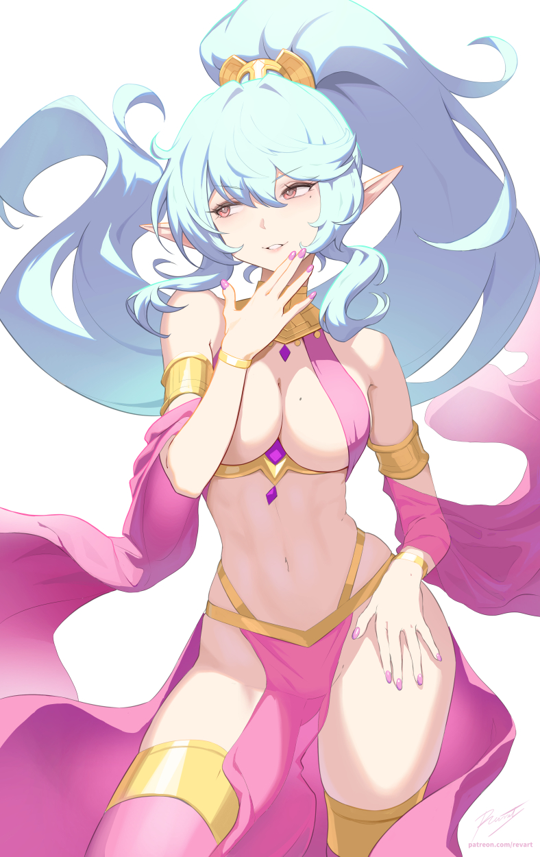 原创、扎迪（Revenantart） 1名女孩 水色发 露肩 乳房 乳沟